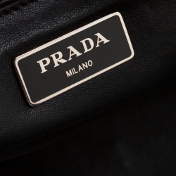 Pre Owned Prada Black Leather Twin Pocket Double Handle Tote