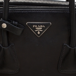 Pre Owned Prada Black Leather Twin Pocket Double Handle Tote