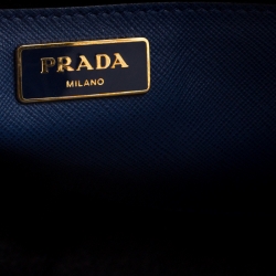 Pre Owned Prada Navy Blue Saffiano Soft Leather Tote