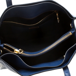 Pre Owned Prada Navy Blue Saffiano Soft Leather Tote