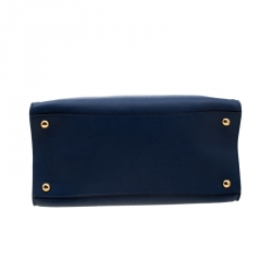 Pre Owned Prada Navy Blue Saffiano Soft Leather Tote