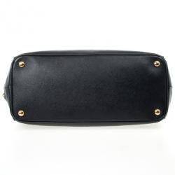Pre Owned Prada Black Saffiano Lux Double-zip Tote Bag