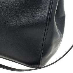 Pre Owned Prada Black Saffiano Lux Double-zip Tote Bag