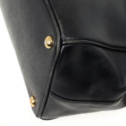 Pre Owned Prada Black Saffiano Lux Double-zip Tote Bag
