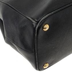 Pre Owned Prada Black Saffiano Lux Double-zip Tote Bag