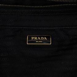 Pre Owned Prada Black Saffiano Lux Double-zip Tote Bag