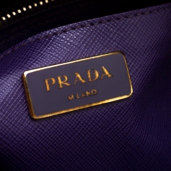 Pre Owned Prada Purple Saffiano Lux Leather Medium Promenade Tote