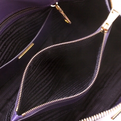 Pre Owned Prada Purple Saffiano Lux Leather Medium Promenade Tote