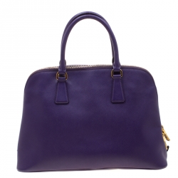 Pre Owned Prada Purple Saffiano Lux Leather Medium Promenade Tote