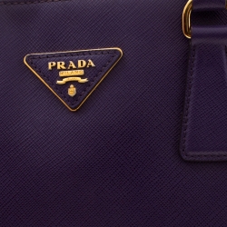 Pre Owned Prada Purple Saffiano Lux Leather Medium Promenade Tote