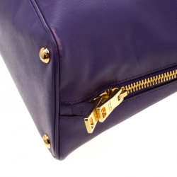 Pre Owned Prada Purple Saffiano Lux Leather Medium Promenade Tote