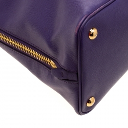 Pre Owned Prada Purple Saffiano Lux Leather Medium Promenade Tote