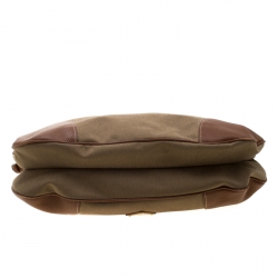 Pre Owned Prada Brown Canvas and leather  Jacquard Logo Hobo