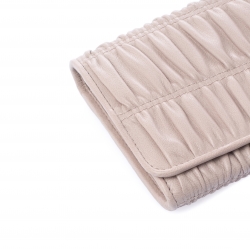 Pre Owned Prada Off White Gaufre Leather Turn Lock Continental Wallet