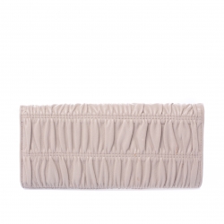 Pre Owned Prada Off White Gaufre Leather Turn Lock Continental Wallet