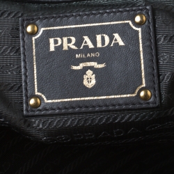 Pre Owned Prada Grey Tessuto Gaufre Nylon and Leather Tote 