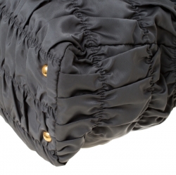 Pre Owned Prada Grey Tessuto Gaufre Nylon and Leather Tote 