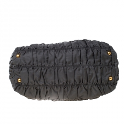 Pre Owned Prada Grey Tessuto Gaufre Nylon and Leather Tote 