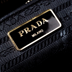 Pre Owned Prada Black Saffiano Lux Leather Large Gardener's Tote