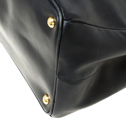 Pre Owned Prada Black Saffiano Lux Leather Large Gardener's Tote