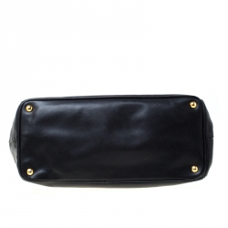 Pre Owned Prada Black Saffiano Lux Leather Large Gardener's Tote