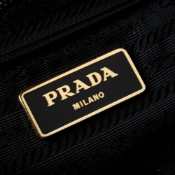Pre Owned Prada Black Saffiano Lux Leather Large Double Zip Tote