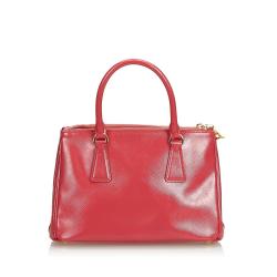 Prada Red Saffiano Leather Galleria Satchel Bag