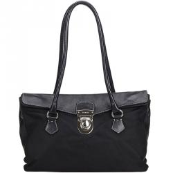 Pre Owned Prada Black Nylon And Leather Shoulder Bag