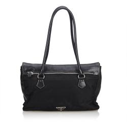 Pre Owned Prada Black Nylon And Leather Shoulder Bag