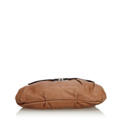 Pre Owned Prada Brown Leather Baguette Bag