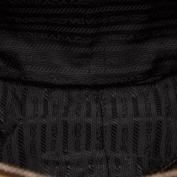 Pre Owned Prada Purple/Brown Canvas Shoulder Bag