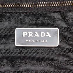 Pre Owned Prada Purple/Brown Canvas Shoulder Bag