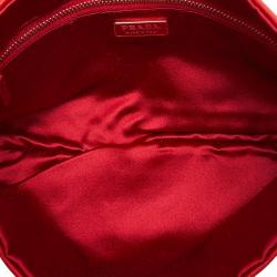 Pre Owned Prada Red Leather Eyelet Baguette