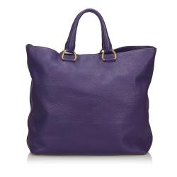 Pre Owned Prada Purple Vitello Daino Leather Tote