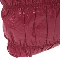 Pre Owned Prada Fuchsia Patent Leather Gauffre Shirred Clutch Bag