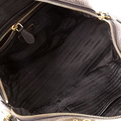 Pre Owned Prada Black/Olive Green Leather Grommet Bauletto Bag