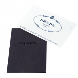 Pre Owned Prada Olive Green Metallic Vitello Daino Leather Hobo