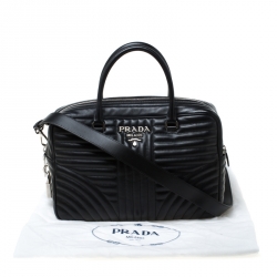 Pre Owned Prada Black Leather Bauletto Satchel
