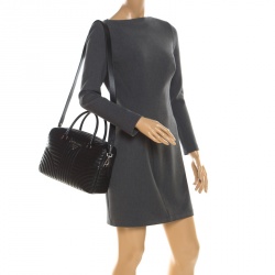 Pre Owned Prada Black Leather Bauletto Satchel