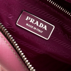 Pre Owned Prada Pink Saffiano Leather Bowler Bag