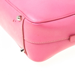 Pre Owned Prada Pink Saffiano Leather Bowler Bag