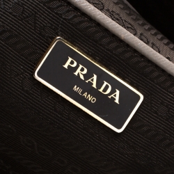 Pre Owned Prada Taupe Saffiano Lux Leather Large Double Zip Tote