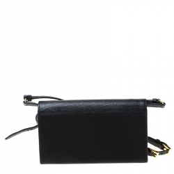 Pre Owned Prada Black Leather and Nylon Flap Crossbody Bag