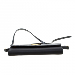 Pre Owned Prada Black Leather and Nylon Flap Crossbody Bag