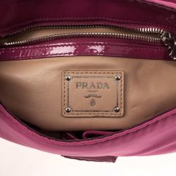 Pre Owned Prada Pink Nylon Gabardine Turnlock Flap Shoulder Bag