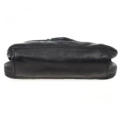 Pre Owned Prada Black Leather Flap Chain Shoulder Bag