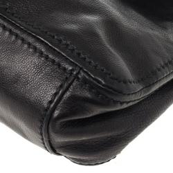 Pre Owned Prada Black Leather Flap Chain Shoulder Bag