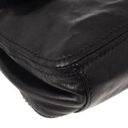 Pre Owned Prada Black Leather Flap Chain Shoulder Bag