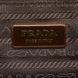 Pre Owned Prada White/Brown Leather Satchel