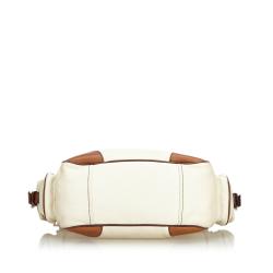 Pre Owned Prada White/Brown Leather Satchel